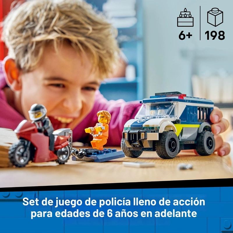 LEGO VAN DE TRANSPORTE DE PRISIONEROS DE POLICIA DE LA CIUDAD, JUGUETE DE POLICIA PARA NIÑOS, NIÑOS - 2