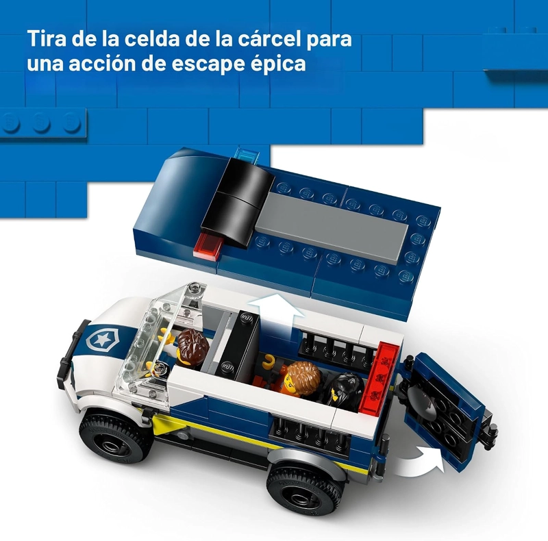 LEGO VAN DE TRANSPORTE DE PRISIONEROS DE POLICIA DE LA CIUDAD, JUGUETE DE POLICIA PARA NIÑOS, NIÑOS - 3