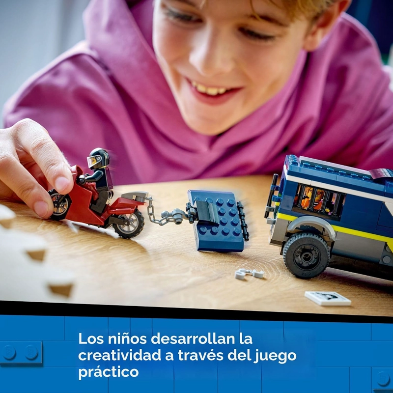 LEGO VAN DE TRANSPORTE DE PRISIONEROS DE POLICIA DE LA CIUDAD, JUGUETE DE POLICIA PARA NIÑOS, NIÑOS - 4