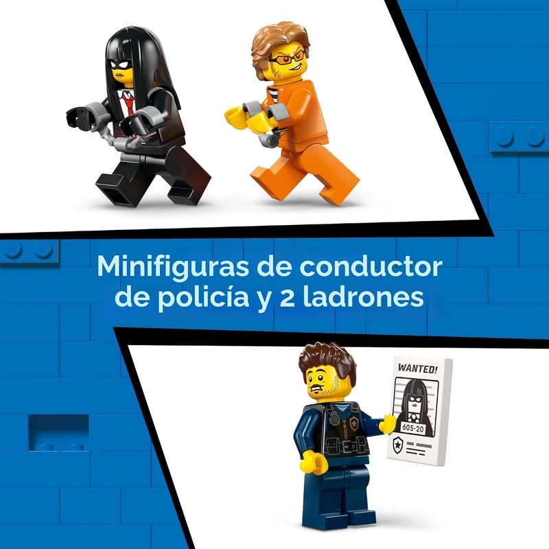 LEGO VAN DE TRANSPORTE DE PRISIONEROS DE POLICIA DE LA CIUDAD, JUGUETE DE POLICIA PARA NIÑOS, NIÑOS - 5