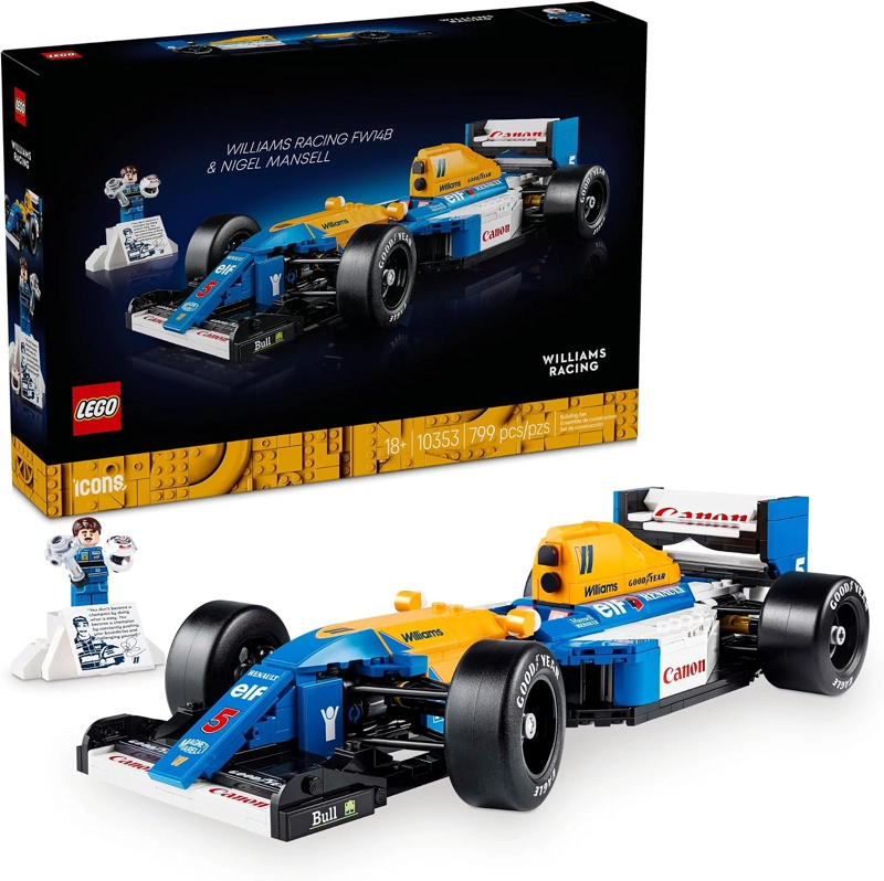 LEGO ICONS WILLIAMS RACING FW14B & NIGEL MANSELL F1 - KIT DE MAQUILLAJE DE CONSTRUCCION - 1