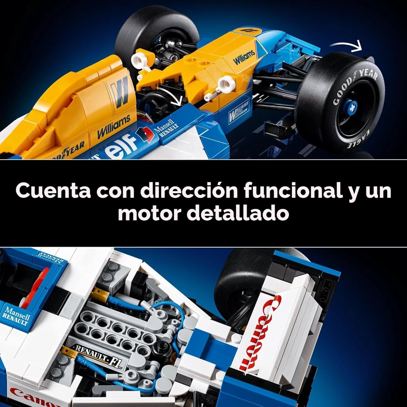 LEGO ICONS WILLIAMS RACING FW14B & NIGEL MANSELL F1 - KIT DE MAQUILLAJE DE CONSTRUCCION - 5
