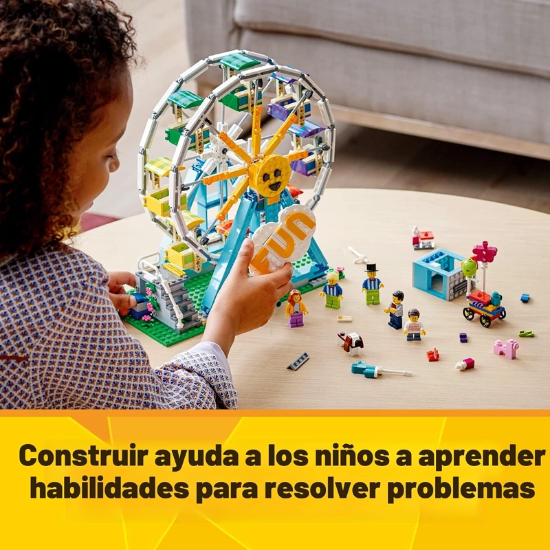 LEGO CREATOR 31119 - RUEDA DE FORTUNA 3 EN 1, KIT DE MAQUILLAJE DE CONSTRUCCION CON PARACHOQUES - 5