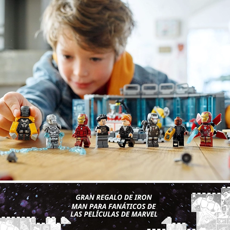LEGO MARVEL IRON MAN ARMORY TOY BUILDING KIT DE MAQUILLAJE SET 76216, REGALO DE LOS VENGADORES - 6