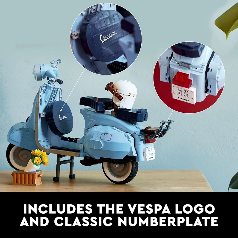 LEGO ICONS VESPA 125 - KIT DE MAQUILLAJE DE CONSTRUCCION DE MODELOS DE SCOOTER 10298, MODELO - 4