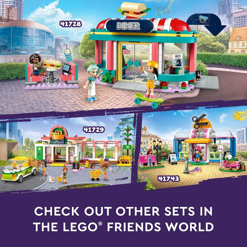 LEGO FRIENDS HEARTLAKE DOWNTOWN DINER, JUGUETE DE CONSTRUCCION JUEGO DE SIMULACION DE RESTAURANTE - 5