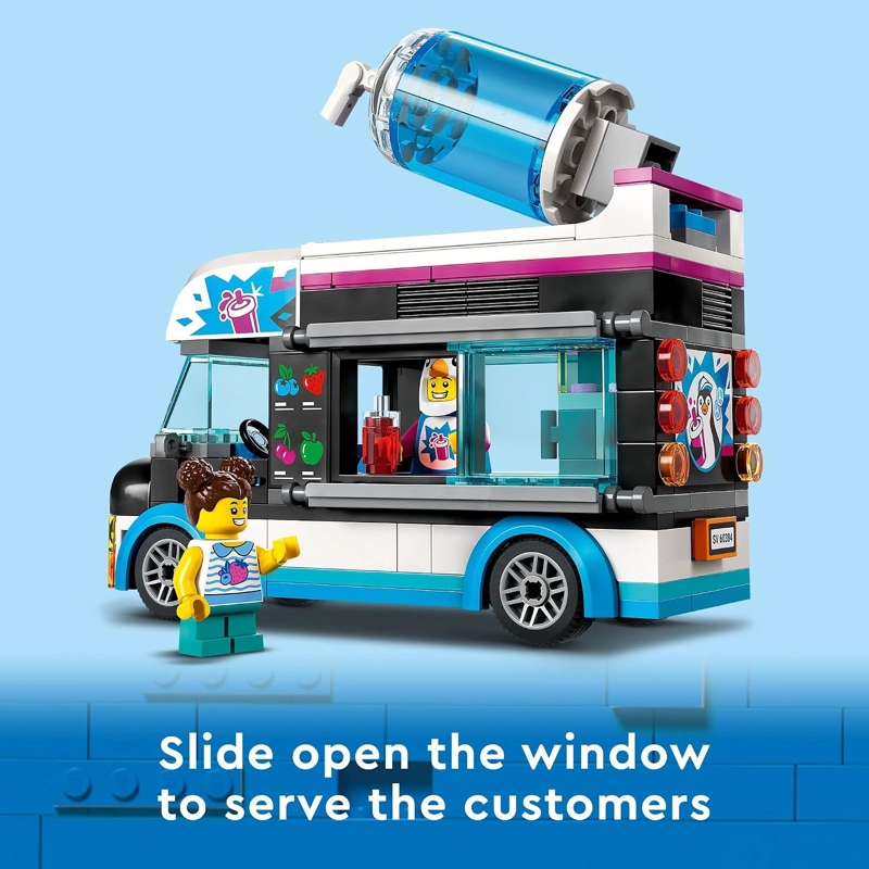 LEGO CITY PENGUIN SLUSHY VAN JUGUETE DE CONSTRUCCION CON UN CAMION Y UNA MINIFIGURA DISFRAZADA, - 3