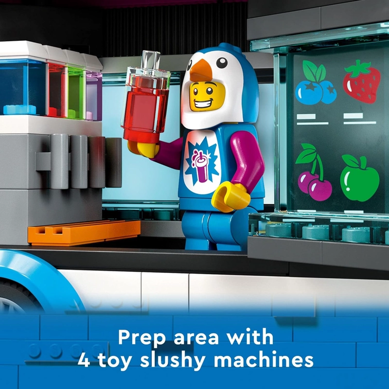LEGO CITY PENGUIN SLUSHY VAN JUGUETE DE CONSTRUCCION CON UN CAMION Y UNA MINIFIGURA DISFRAZADA, - 4