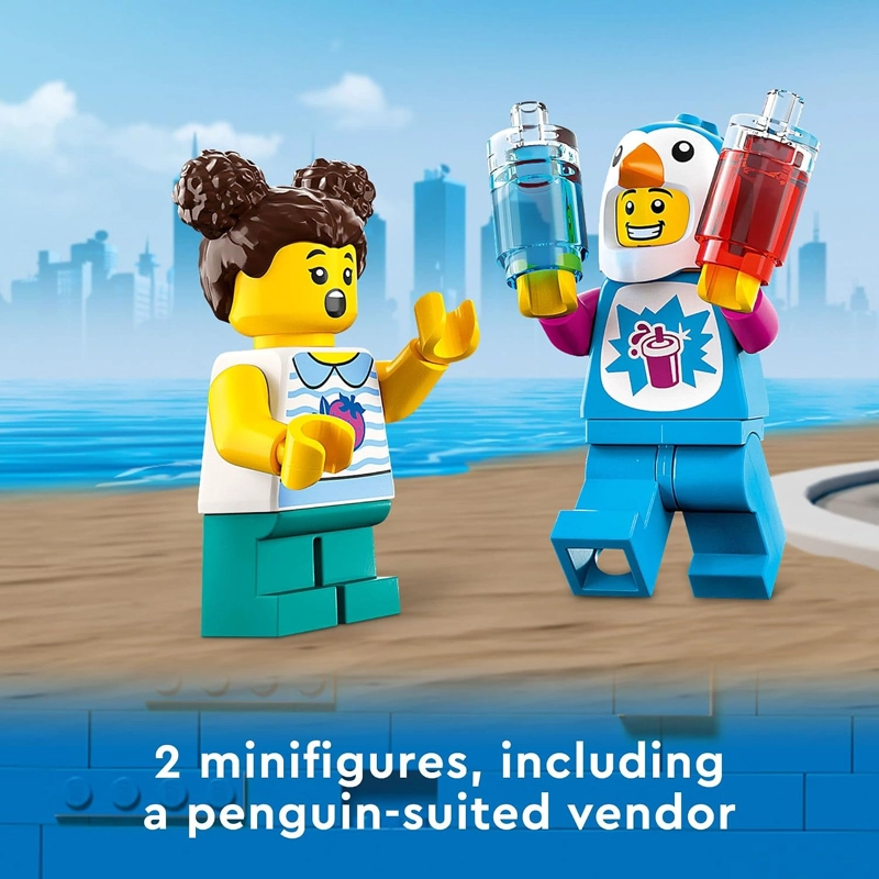 LEGO CITY PENGUIN SLUSHY VAN JUGUETE DE CONSTRUCCION CON UN CAMION Y UNA MINIFIGURA DISFRAZADA, - 6