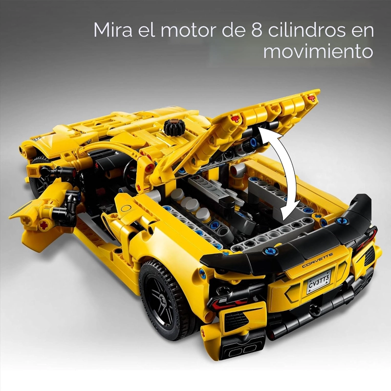 LEGO TECHNIC CHEVROLET CORVETTE STINGRAY - JUEGO DE CONSTRUCCION DE JUGUETE DE AUTO PARA NIÑOS, - 4