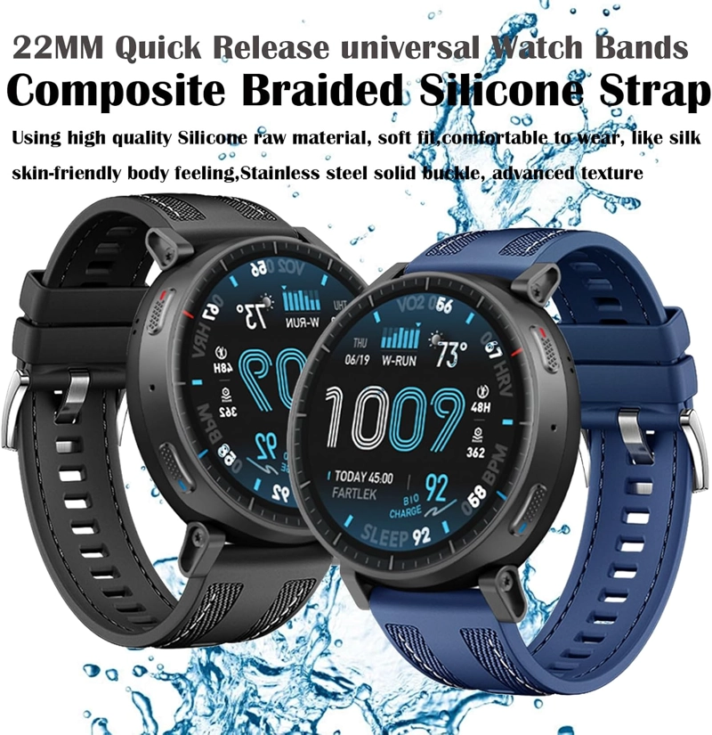 CORREA DE SILICONA DEPORTIVA PARA RELOJ INTELIGENTE SAMSUNG/GARMIN/HUAWEI, CORREA DE REPUESTO - 2