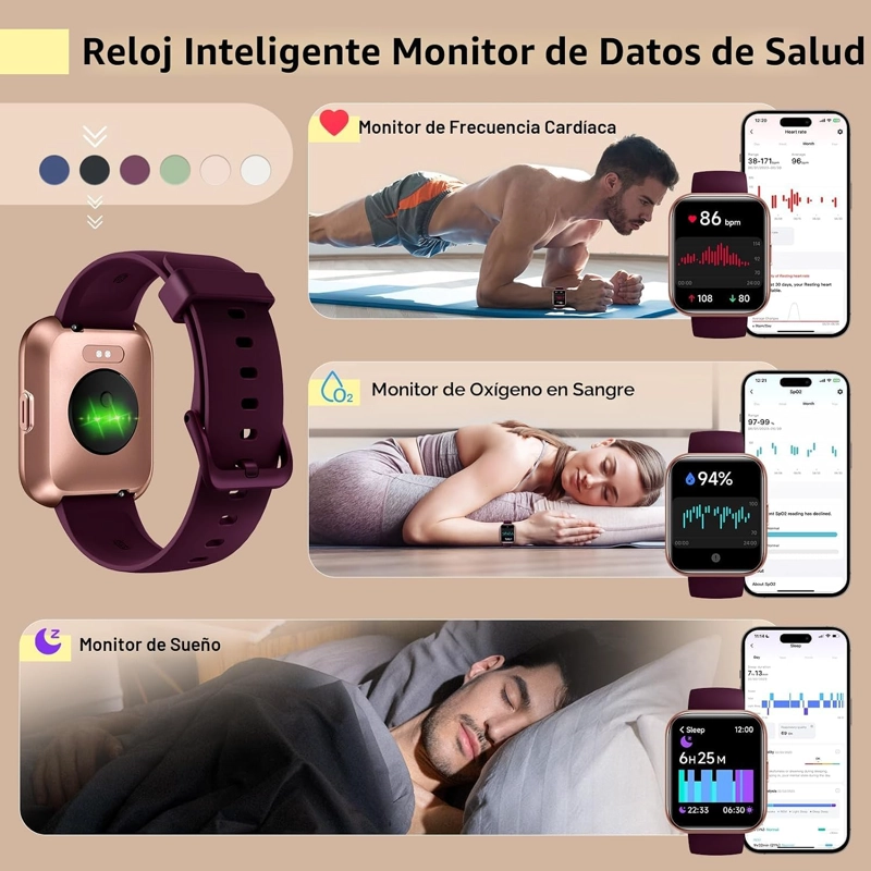 RELOJES INTELIGENTES PARA MUJER, RELOJ INTELIGENTE PARA TELE FONOS ANDROID Y IPHONE, RELOJES - 4