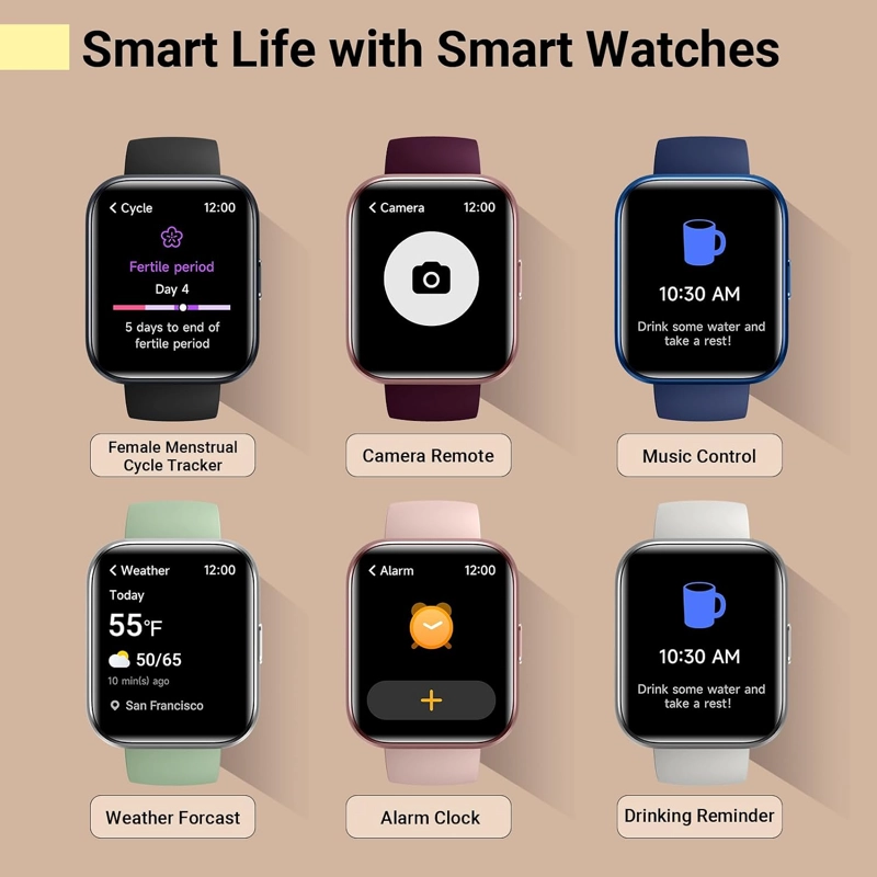 RELOJES INTELIGENTES PARA MUJER, RELOJ INTELIGENTE PARA TELE FONOS ANDROID Y IPHONE, RELOJES - 6