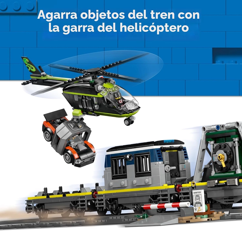 LEGO CITY POLICE TRAIN HEIST - JUEGO DE TREN CON JUGUETE DE COCHE DE POLICIA PARA NIÑOS Y NIÑAS, - 5