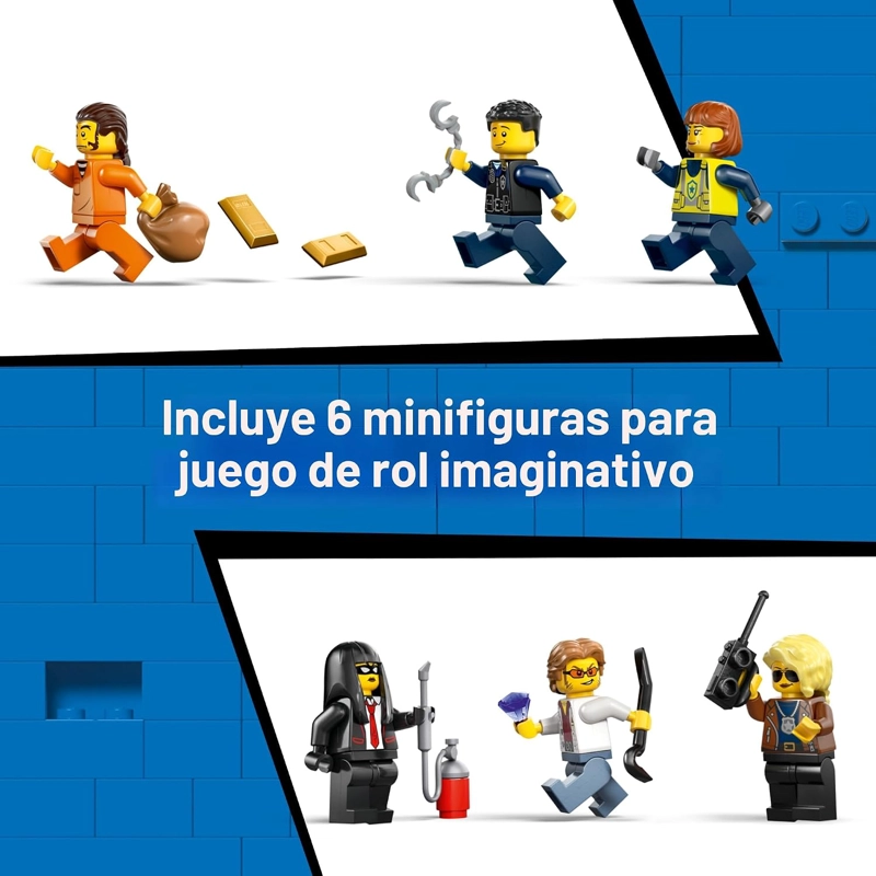 LEGO CITY POLICE TRAIN HEIST - JUEGO DE TREN CON JUGUETE DE COCHE DE POLICIA PARA NIÑOS Y NIÑAS, - 6