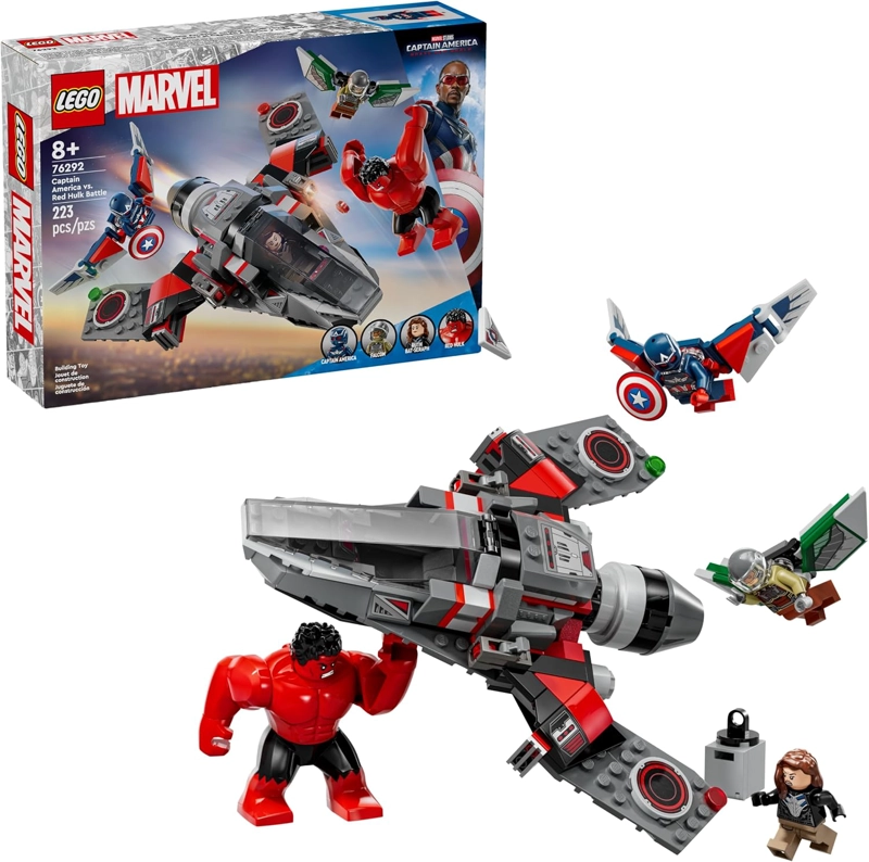 LEGO MARVEL - JUEGO DE CONSTRUCCION DE BATALLA DE CAPITAN AME RICA CONTRA RED HULK, JUGUETE - 1