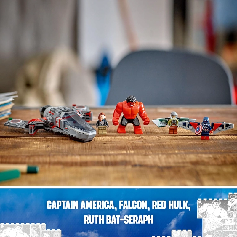 LEGO MARVEL - JUEGO DE CONSTRUCCION DE BATALLA DE CAPITAN AME RICA CONTRA RED HULK, JUGUETE - 6