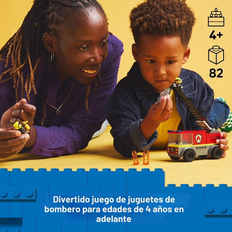 CAMION DE BOMBEROS CON ESCALERA DE LEGO CITY - JUGUETES DE CAMIONES DE BOMBEROS CON 2 MINIFIGURAS - 2