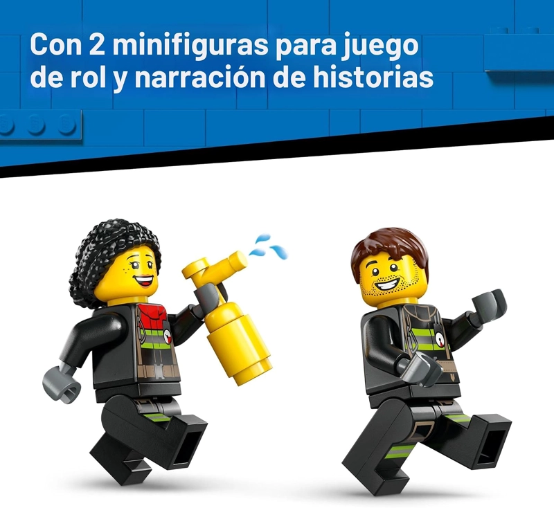 CAMION DE BOMBEROS CON ESCALERA DE LEGO CITY - JUGUETES DE CAMIONES DE BOMBEROS CON 2 MINIFIGURAS - 6