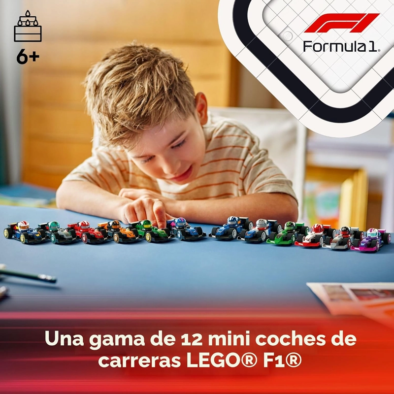 LEGO COCHES DE CARRERAS COLECCIONABLES F1, PAQUETE DE 6 JUEGO DE CONSTRUCCION PARA NIÑOS Y NIÑAS, - 2
