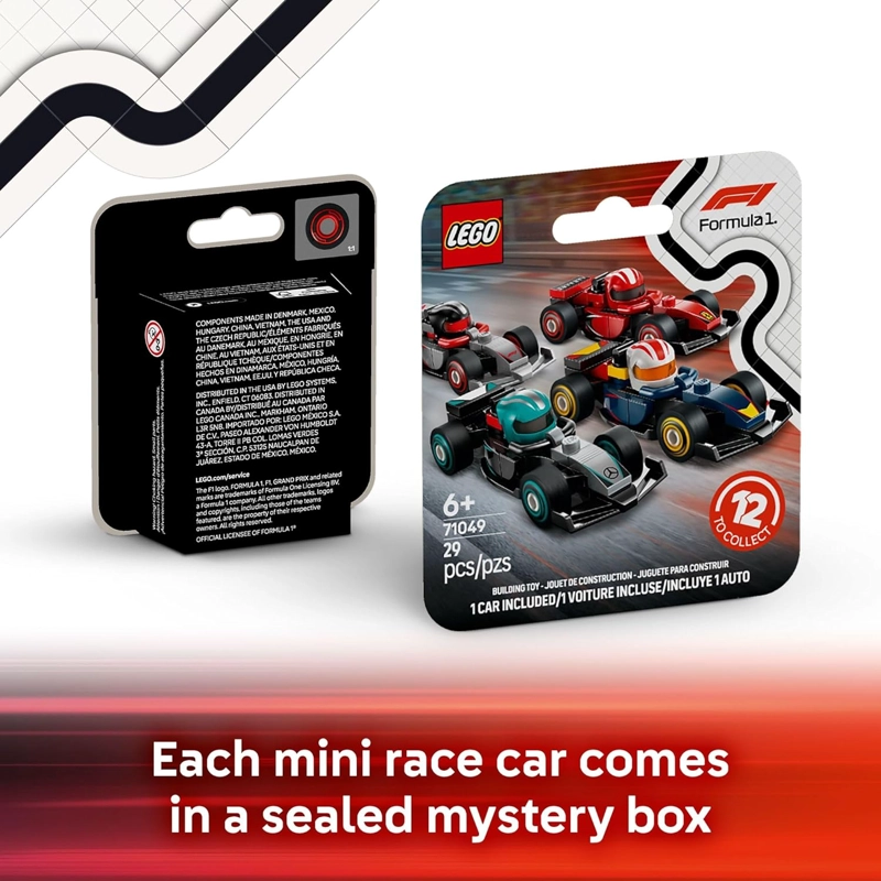 LEGO COCHES DE CARRERAS COLECCIONABLES F1, PAQUETE DE 6 JUEGO DE CONSTRUCCION PARA NIÑOS Y NIÑAS, - 3