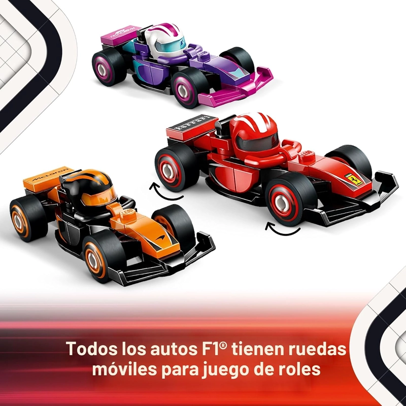 LEGO COCHES DE CARRERAS COLECCIONABLES F1, PAQUETE DE 6 JUEGO DE CONSTRUCCION PARA NIÑOS Y NIÑAS, - 4