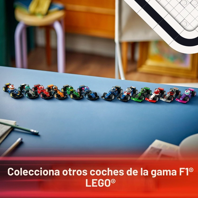 LEGO COCHES DE CARRERAS COLECCIONABLES F1, PAQUETE DE 6 JUEGO DE CONSTRUCCION PARA NIÑOS Y NIÑAS, - 6