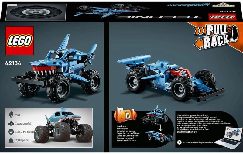 LEGO 42134 TECHNIC MONSTER JAM MEGALODON, AUTO DE TIBURON 2 EN 1 PARA AUTO DE CARRERAS BAJAS LUSCA - 6