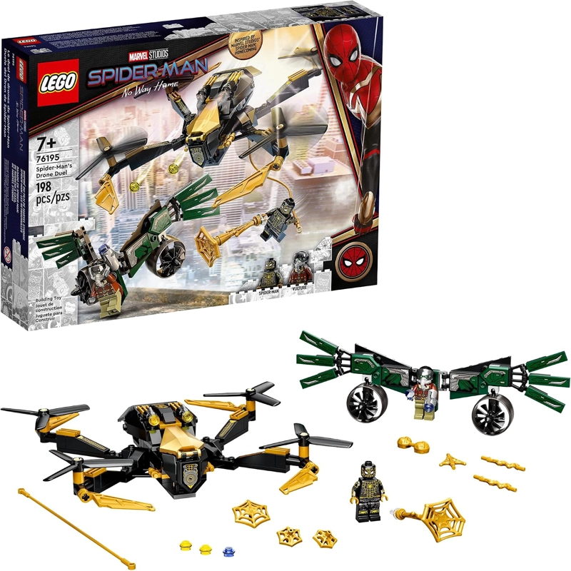 LEGO MARVEL SPIDER-MAN S DRONE DUEL 76195 KIT DE MAQUILLAJE DE CONSTRUCCION 198 PIEZAS - 1