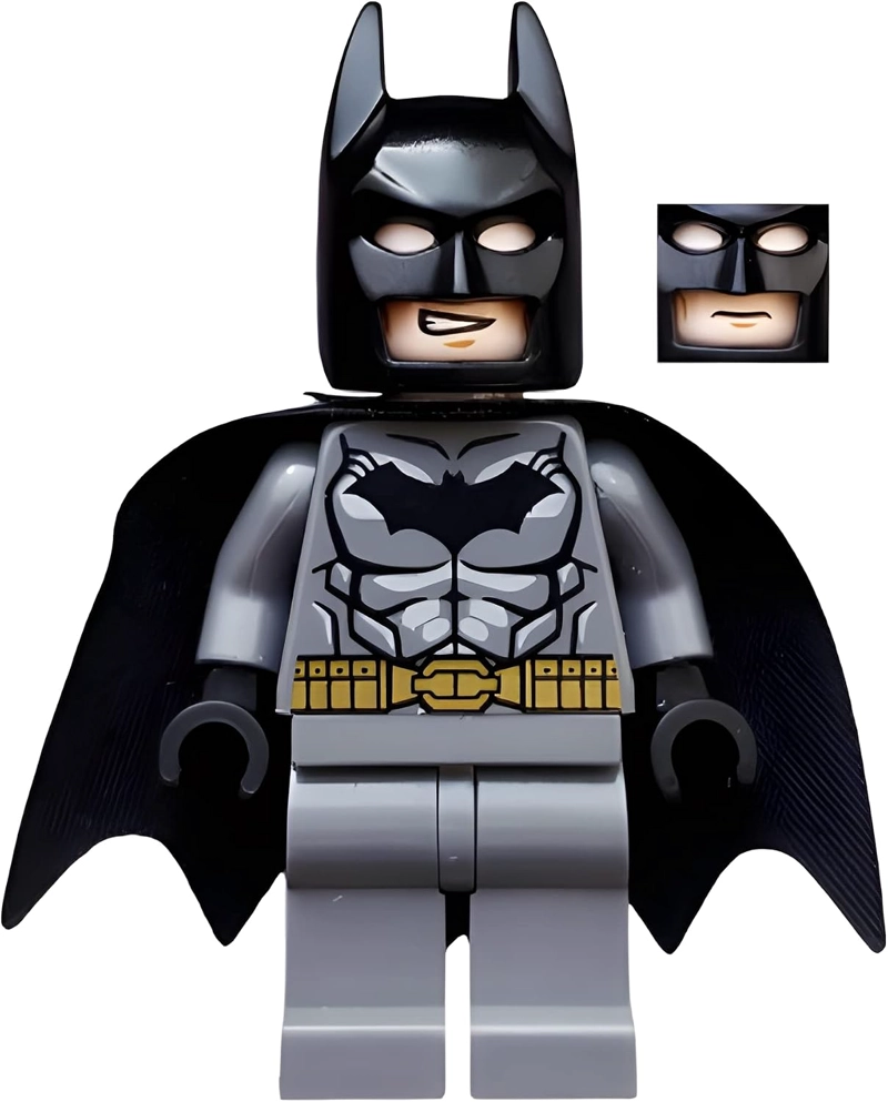LEGO DC COMICS SUPER HEROES BATMAN MINIFIGURA - BATMAN CINTURON GRIS OSCURO ORO - 1