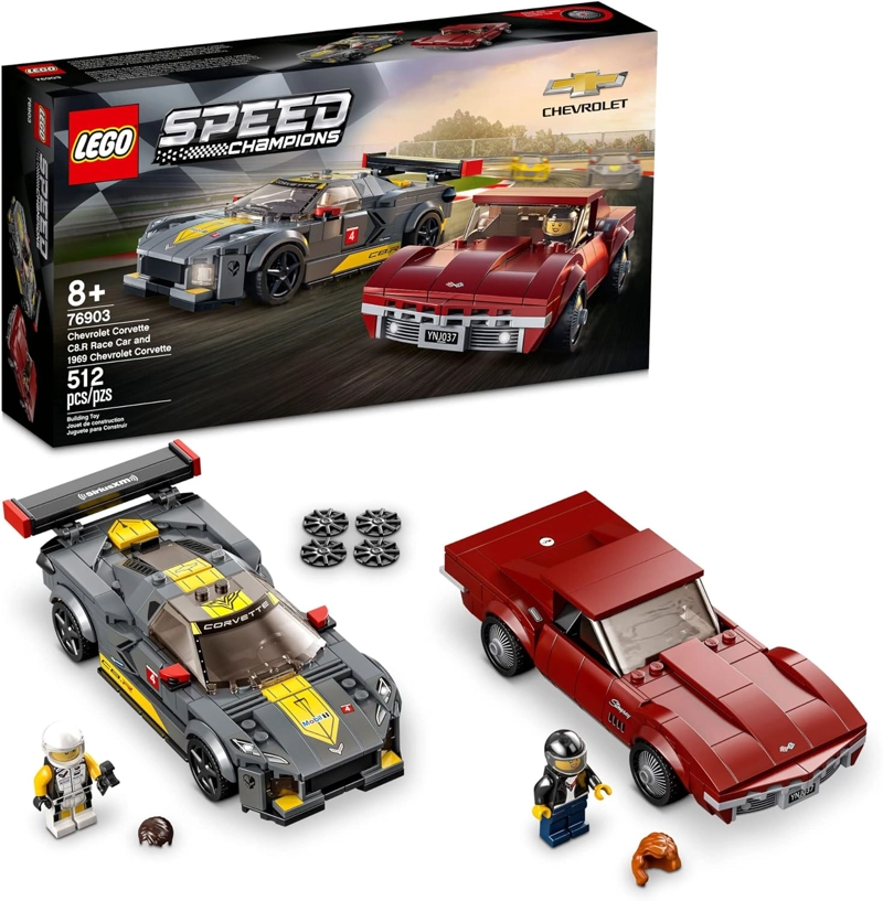 LEGO SPEED CHAMPIONS CHEVROLET CORVETTE C8.R RACE CAR Y 1969 CHEVROLET CORVETTE 76903 KIT - 1
