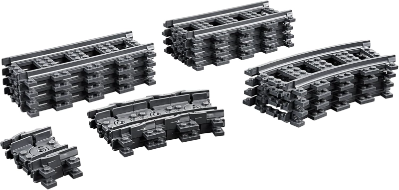 LEGO CITY TRACKS - JUEGO DE EXPANSION DE VIAS DE TREN - 20 PIEZAS ADICIONALES COMPATIBLES - 2