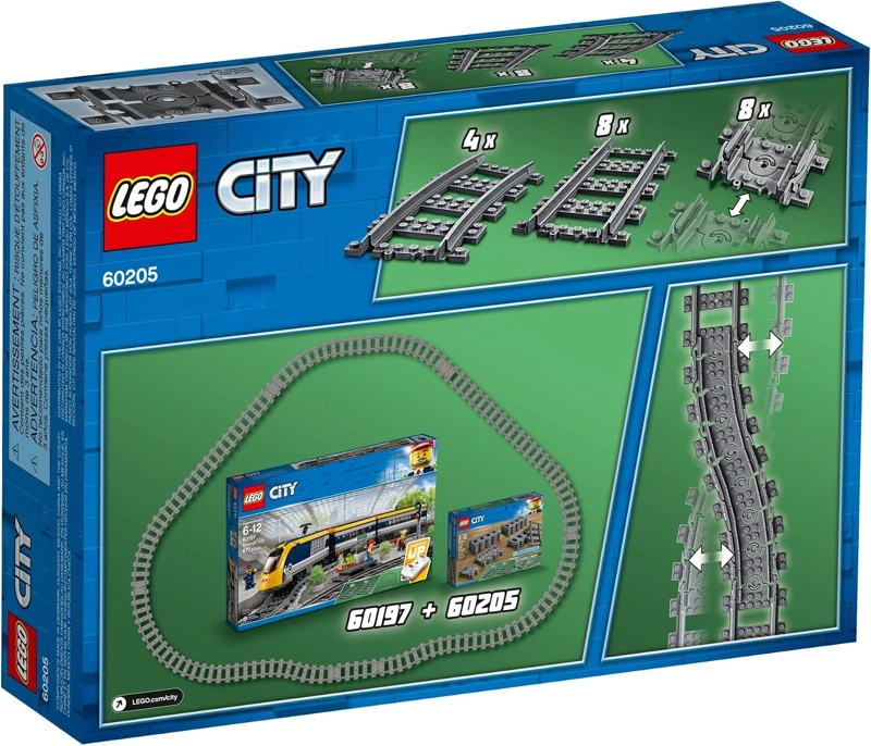 LEGO CITY TRACKS - JUEGO DE EXPANSION DE VIAS DE TREN - 20 PIEZAS ADICIONALES COMPATIBLES - 3
