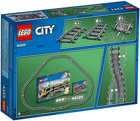 LEGO CITY TRACKS - JUEGO DE EXPANSION DE VIAS DE TREN - 20 PIEZAS ADICIONALES COMPATIBLES - 6