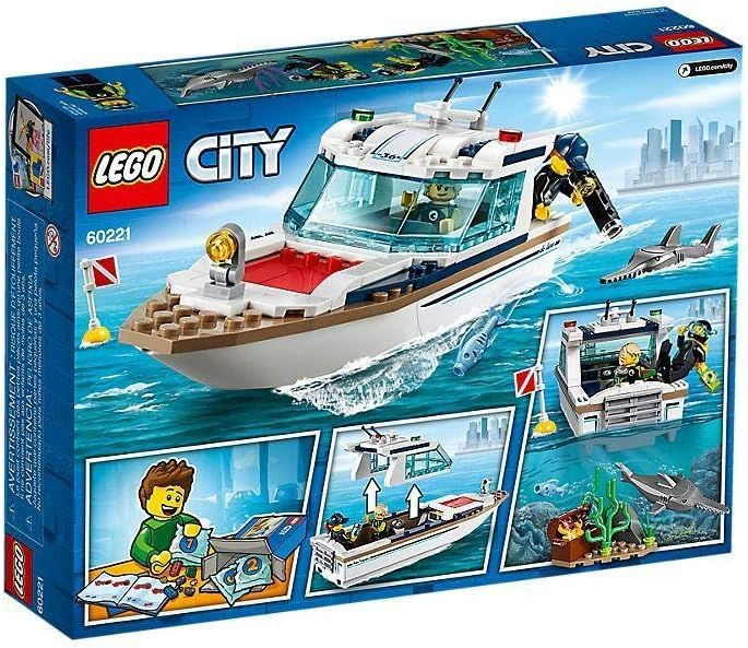 KIT DE MAQUILLAJE CONSTRUCTOR LEGO CITY GRANDES VEHICULOS, YATE DE BUCEO, 60221 148 PIEZAS - 5