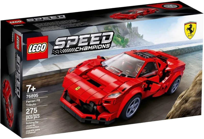 LEGO SPEED CHAMPIONS 76895 FERRARI F8 TRIBUTO - AUTOS DE JUGUETE PARA NIÑOS, KIT DE MAQUILLAJE - 1