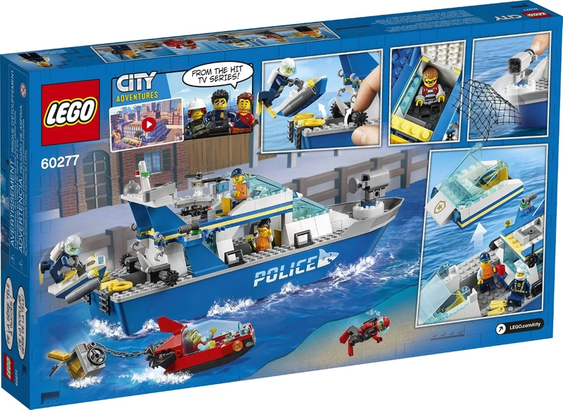 LEGO CITY POLICE PATROL BOAT 60277 KIT DE MAQUILLAJE DE CONSTRUCCION JUGUETE GENIAL DE POLICIA - 5