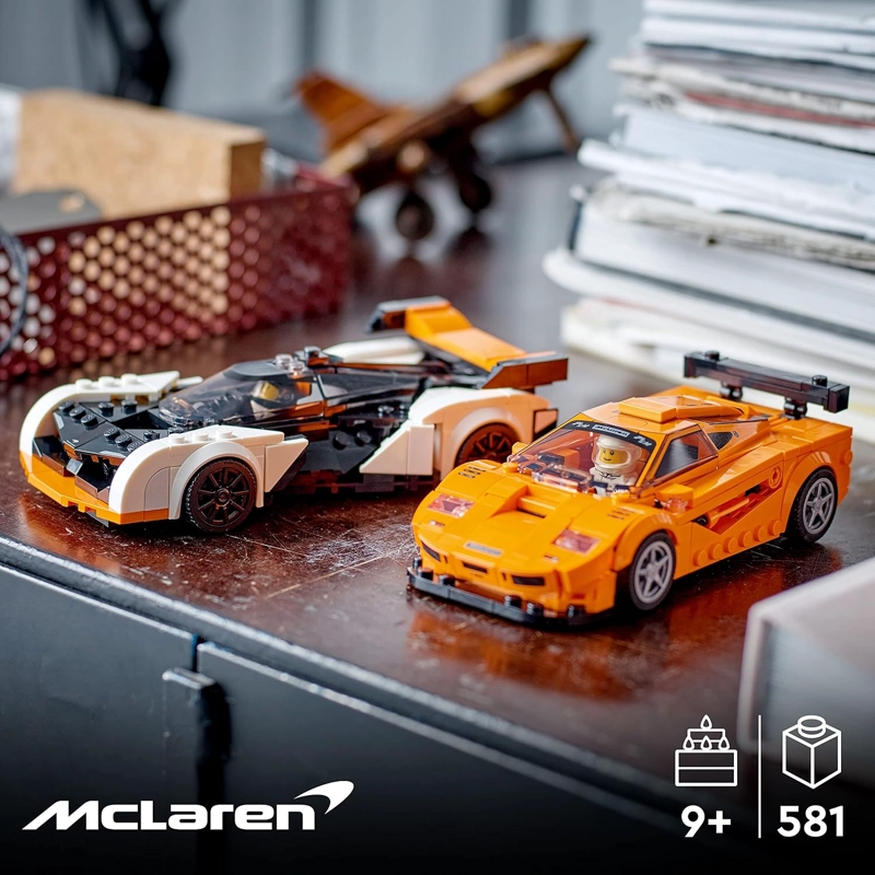 LEGO SPEED CHAMPIONS MCLAREN SOLUS GT & MCLAREN F1 LM 76918, CON 2 JUGUETES ICONICOS DE AUTOS - 2