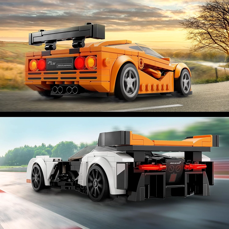 LEGO SPEED CHAMPIONS MCLAREN SOLUS GT & MCLAREN F1 LM 76918, CON 2 JUGUETES ICONICOS DE AUTOS - 4