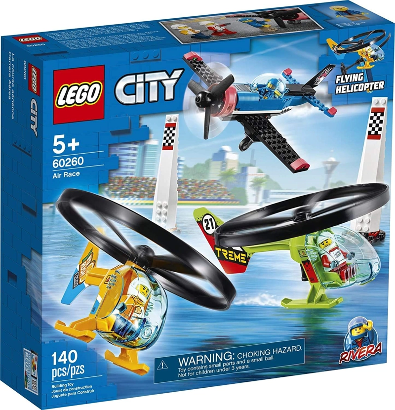 LEGO CITY AIR RACE 60260 - HELICOPTERO VOLADOR DE JUGUETE, INCLUYE 2 HELICOPTEROS RIPCORD, JUGUETE - 1