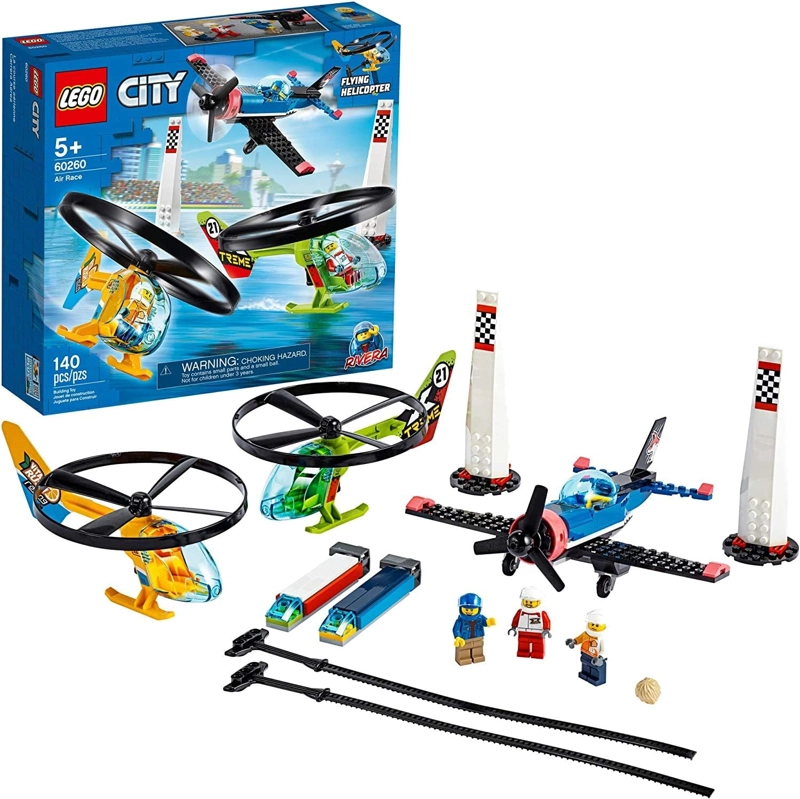 LEGO CITY AIR RACE 60260 - HELICOPTERO VOLADOR DE JUGUETE, INCLUYE 2 HELICOPTEROS RIPCORD, JUGUETE - 4