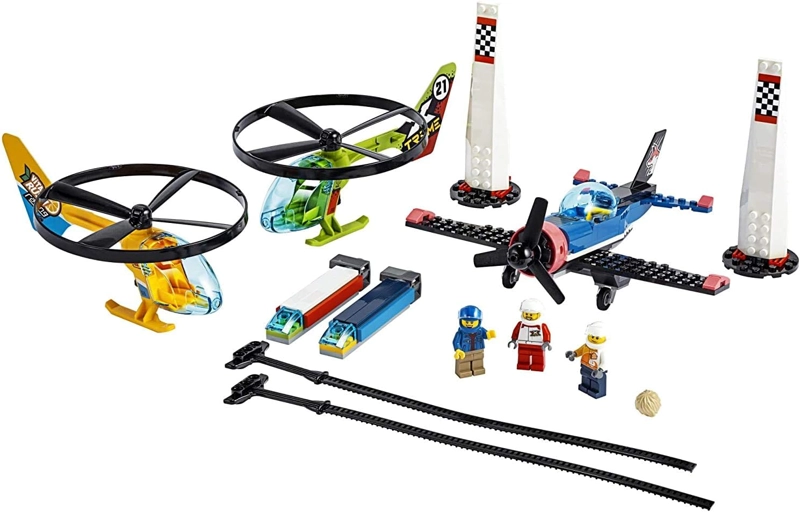 LEGO CITY AIR RACE 60260 - HELICOPTERO VOLADOR DE JUGUETE, INCLUYE 2 HELICOPTEROS RIPCORD, JUGUETE - 5