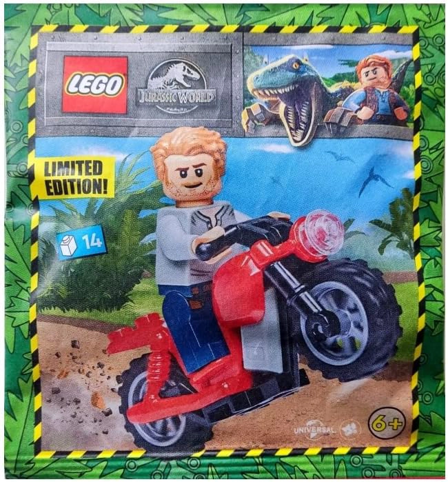 LEGO JURASSIC WORLD OWEN CON PAPEL DE ALUMINIO PARA MOTOCICLETA 122333 - 1