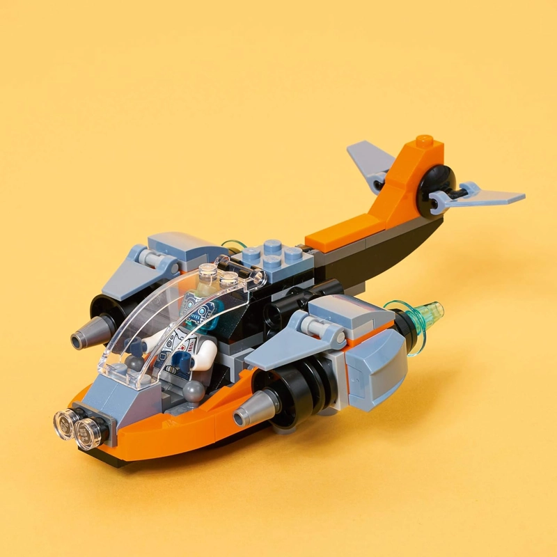 LEGO CREATOR 3 EN 1 CYBER DRONE SPACE TOYS, SE TRANSFORMA DE DRON A CYBER MECH O CYBER SCOOTER, - 4