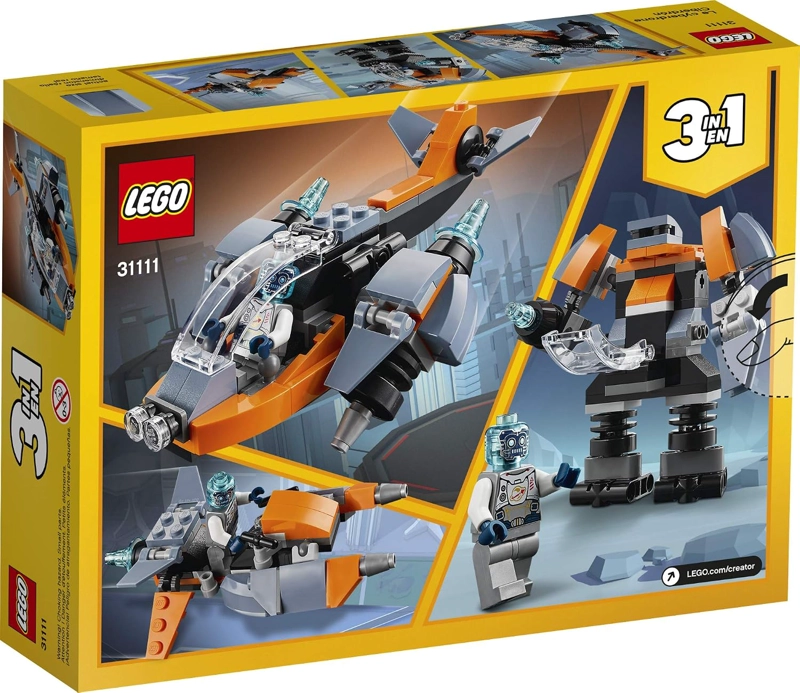 LEGO CREATOR 3 EN 1 CYBER DRONE SPACE TOYS, SE TRANSFORMA DE DRON A CYBER MECH O CYBER SCOOTER, - 6