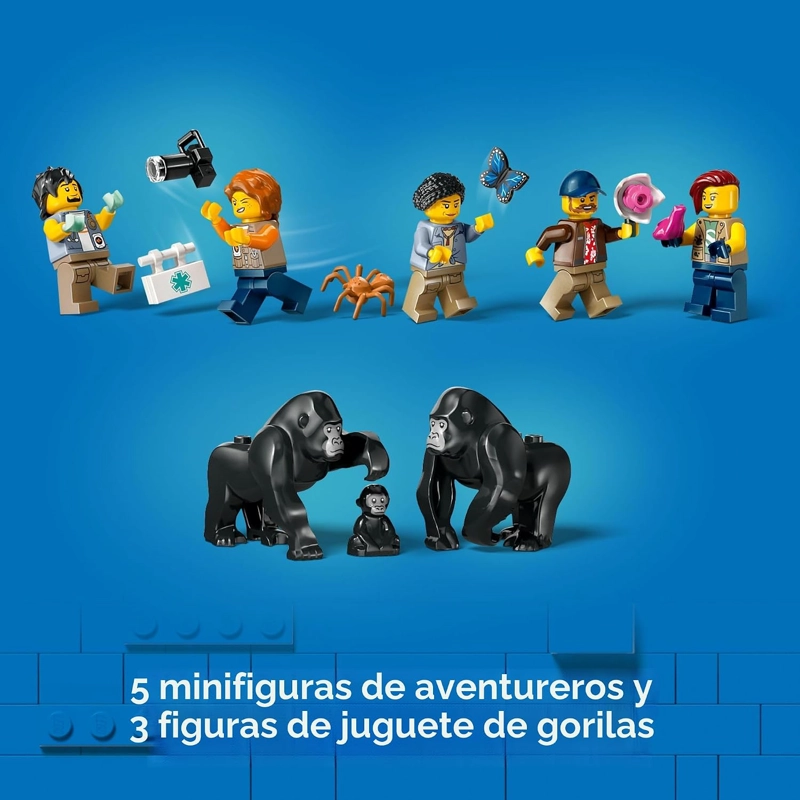 LEGO CITY JUNGLE EXPLORER - HELICOPTERO DE JUGUETE EXPLORADOR DE LA JUNGLA EN EL CAMPAMENTO BASE, - 6
