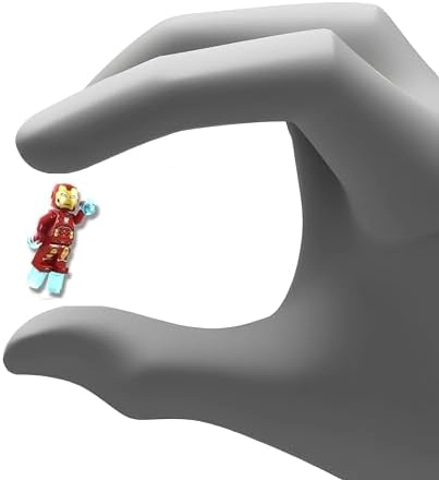 LEGO HEXAGONO PLATEADO DE IRON MAN EN EL PECHO Y EXPLOSIONES DE PODER PARA MANOS Y PIES - 6