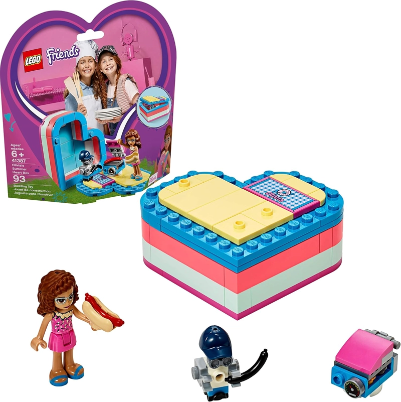 LEGO FRIENDS OLIVIA S SUMMER HEART BOX 41387 KIT DE MAQUILLAJE DE CONSTRUCCION, NUEVO 2019 93 PIEZAS - 1