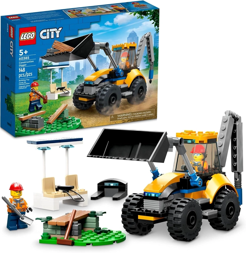 LEGO CITY CONSTRUCTION DIGGER 60385 - JUGUETE DE CONSTRUCCION - MODELO DE EXCAVADORA - 1