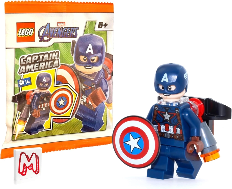 LEGO MARVEL AVENGERS SUPER HEROES MINIFIGURE - CAPITAN AME RICA CON ESCUDO Y CASCO EDICION LIMITADA - 1